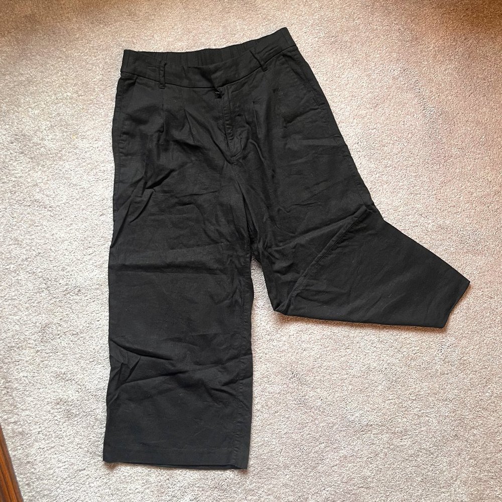 Old Navy Linen Blend Black Culottes